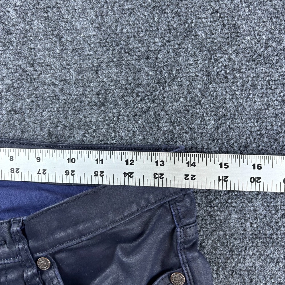 Rock & Republic Berlin Skinny Jeans Womens 28x30 Navy Denim Coated Mid Rise - Picture 7 of 14